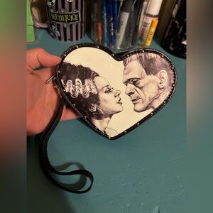 Frankenstein Monster and Bride Small Heart Wristlet